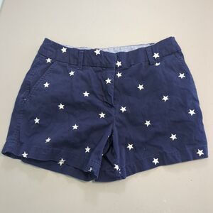 Cambridge Dry Goods Shorts 2 Blue Embroidered stars all over White